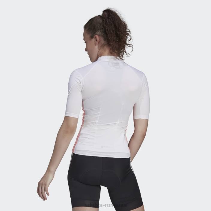 Adidas tricoul de ciclism cu mânecă scurtă alb adidas femei alb/roșu acid 2JBN2751