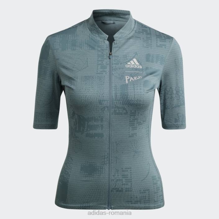 Adidas tricoul de ciclism cu mânecă scurtă parley hazy emerald femei smarald neclar 2JBN2737