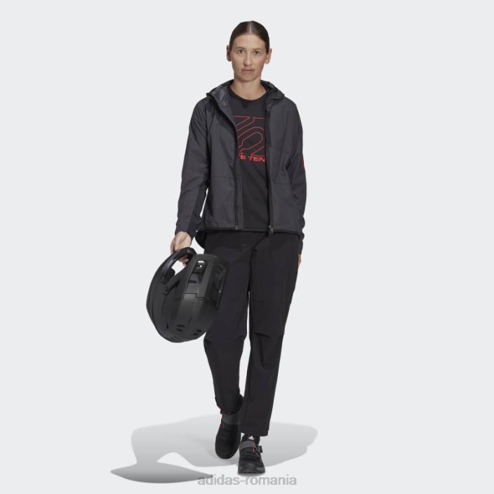 Adidas cinci zece jachetă de vânt neagră femei negru 2JBN17378