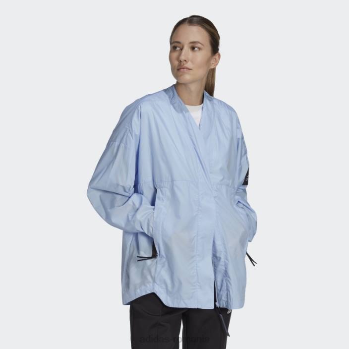 Adidas Blue Dawn Myshelter cardigan din țesătură de vânt femei zori albastre 2JBN17440