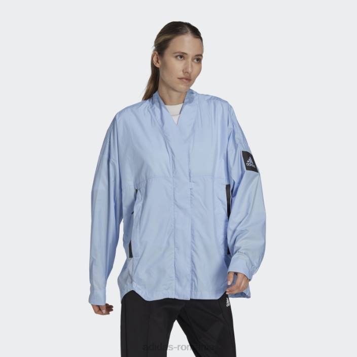 Adidas Blue Dawn Myshelter cardigan din țesătură de vânt femei zori albastre 2JBN17440