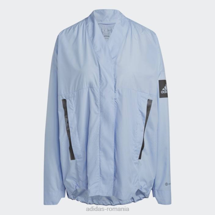 Adidas Blue Dawn Myshelter cardigan din țesătură de vânt femei zori albastre 2JBN17440