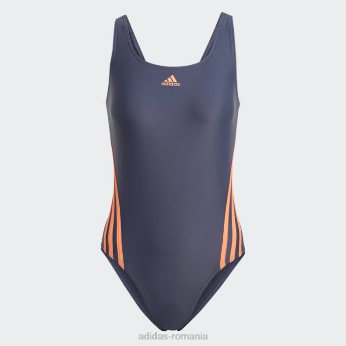 Adidas Costum de baie 3 dungi bleumarin fierbinte femei bleumarin/coral 2JBN16638