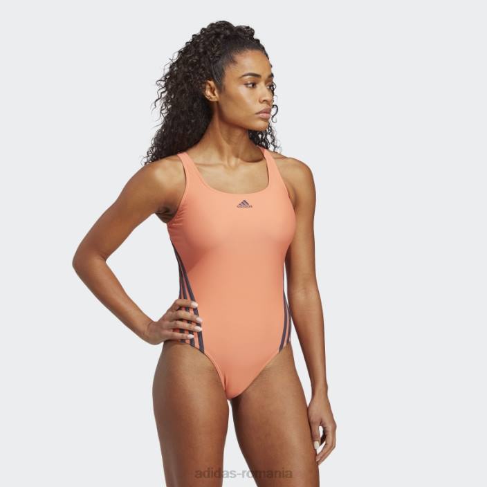 Adidas Costum de baie coral 3 dungi femei coral/marin 2JBN17421