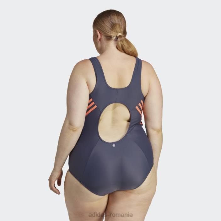 Adidas Costum de baie cu 3 dungi (mărime plus) bleumarin adidas femei bleumarin/coral 2JBN16812