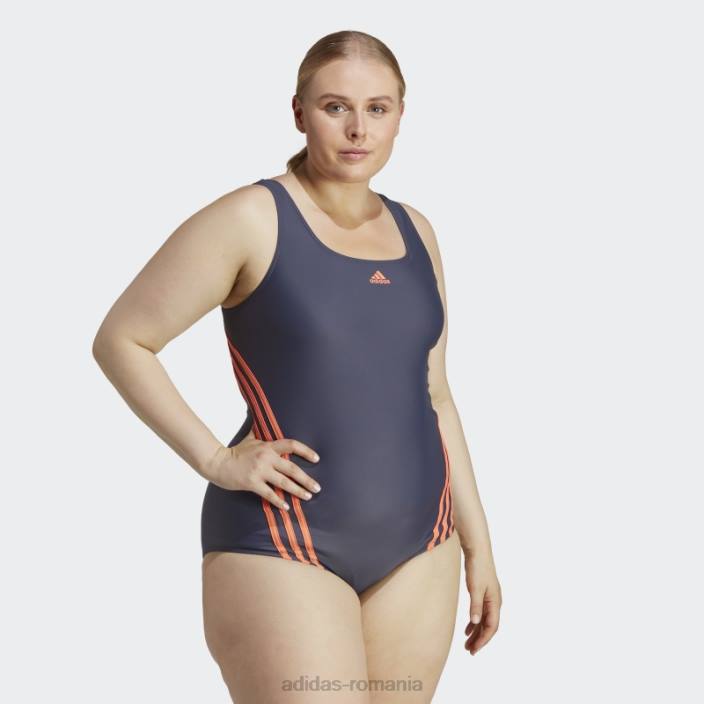 Adidas Costum de baie cu 3 dungi (mărime plus) bleumarin adidas femei bleumarin/coral 2JBN16812