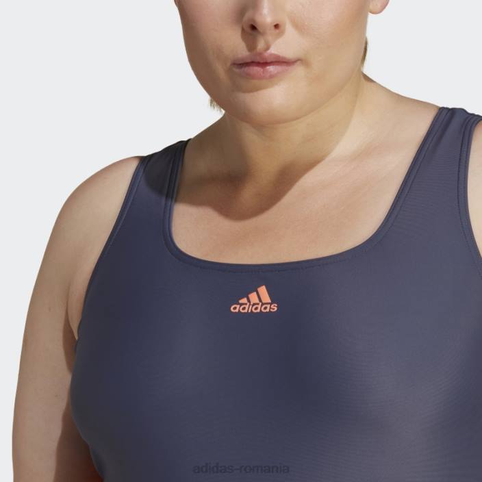 Adidas Costum de baie cu 3 dungi (mărime plus) bleumarin adidas femei bleumarin/coral 2JBN16812