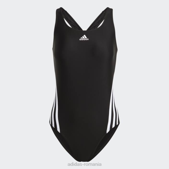 Adidas Costum de baie cu 3 dungi negru fierbinte femei alb negru 2JBN16398