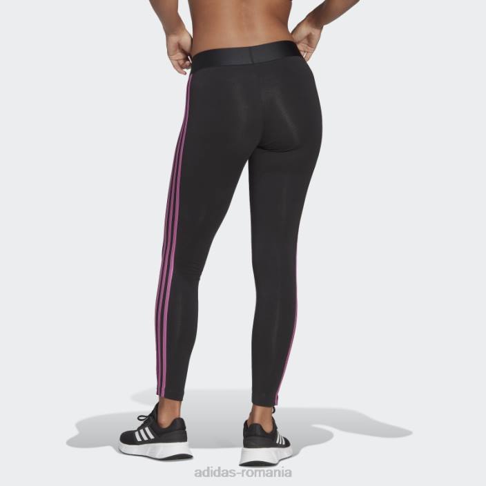 Adidas Esențial pentru îmbrăcămintea neagră, jambiere cu 3 dungi femei negru/liliac 2JBN9406