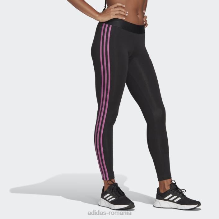 Adidas Esențial pentru îmbrăcămintea neagră, jambiere cu 3 dungi femei negru/liliac 2JBN9406