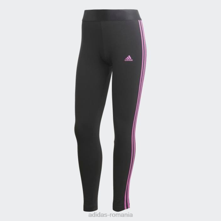 Adidas Esențial pentru îmbrăcămintea neagră, jambiere cu 3 dungi femei negru/liliac 2JBN9406