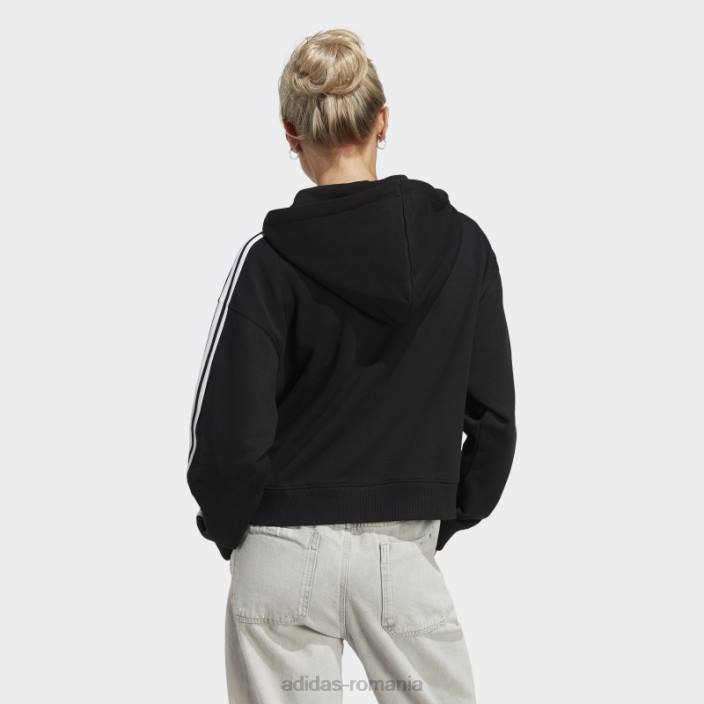 Adidas Essential 3-stripes French Terry Bomber hanorac cu fermoar complet negru adidas femei alb negru 2JBN16686