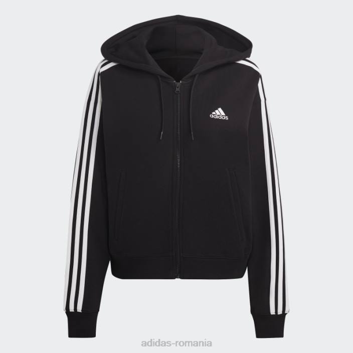Adidas Essential 3-stripes French Terry Bomber hanorac cu fermoar complet negru adidas femei alb negru 2JBN16686