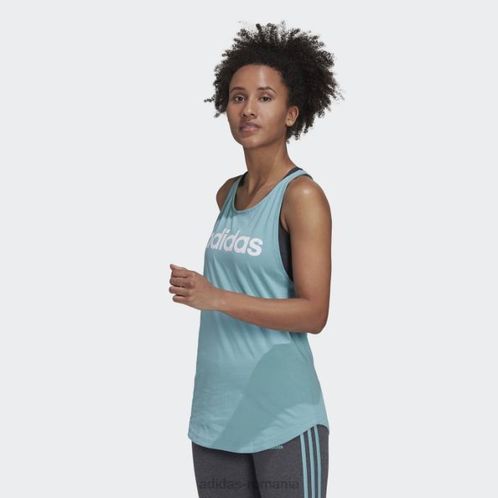 Adidas Essentials maiou cu logo-ul liber mint ton femei menta ton/alb 2JBN10406