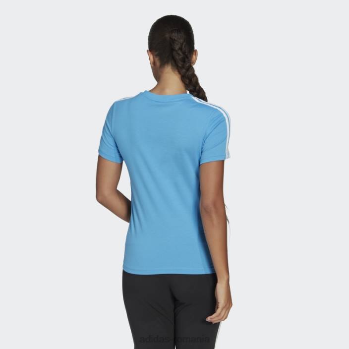 Adidas Essentials tricou subțire cu 3 dungi albastru adidas femei albastru alb 2JBN8910