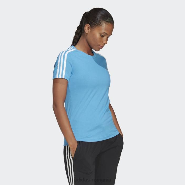 Adidas Essentials tricou subțire cu 3 dungi albastru adidas femei albastru alb 2JBN8910