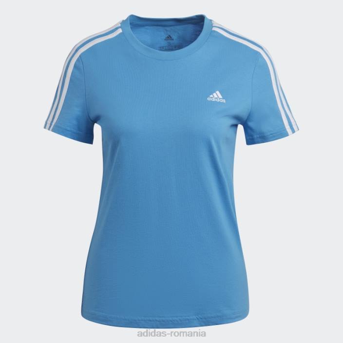Adidas Essentials tricou subțire cu 3 dungi albastru adidas femei albastru alb 2JBN8910