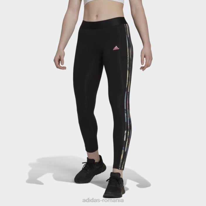 Adidas Jambiere 3 dungi roz femei negru roz 2JBN3728