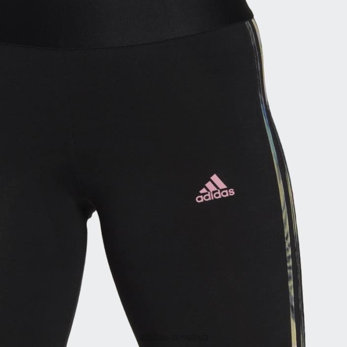 Adidas Jambiere 3 dungi roz femei negru roz 2JBN3728