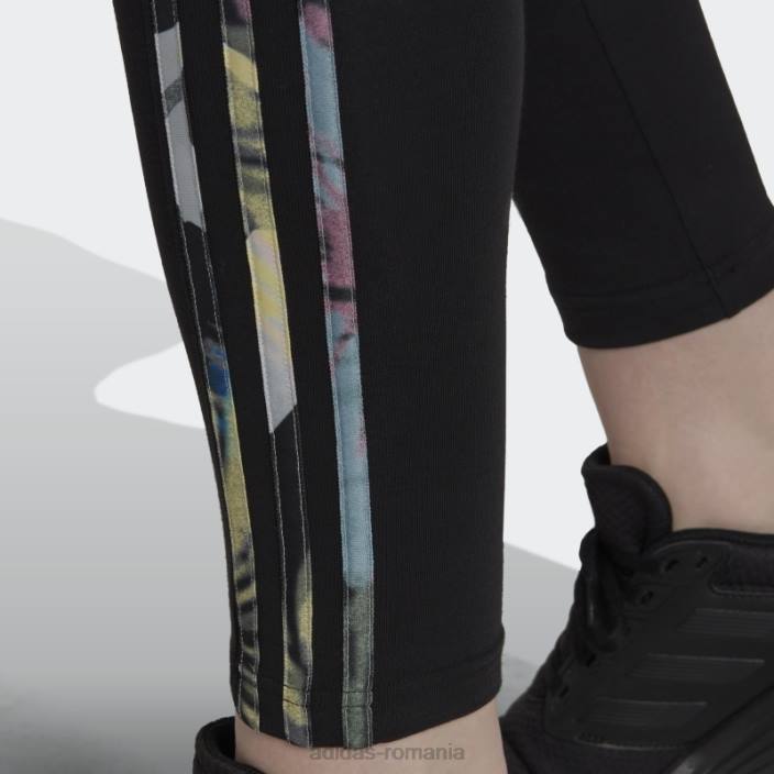 Adidas Jambiere 3 dungi roz femei negru roz 2JBN3728