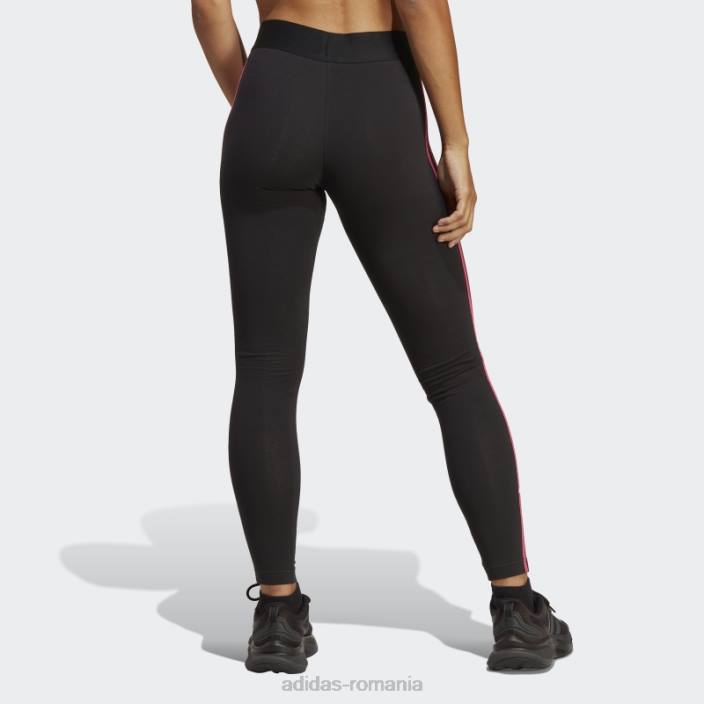 Adidas Leggings negru adidas cu 3 dungi femei negru/magenta 2JBN16542