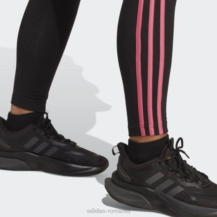 Adidas Leggings negru adidas cu 3 dungi femei negru/magenta 2JBN16542