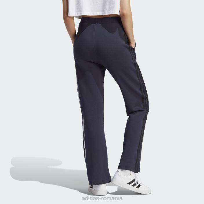 Adidas Pantaloni de jogging cu talie înaltă cu 3 dungi, cu cerneală cu pete de chenilie femei cerneală 2JBN9523