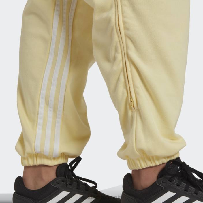 Adidas Pantaloni de jogging supradimensionați hyperglam cu 3 dungi, cu fermoare laterale, galbeni adidas femei galben/alb 2JBN8982