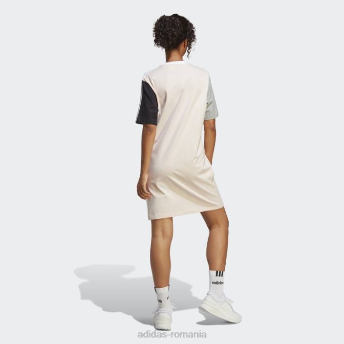 Adidas Quartz essentials 3 dungi rochie boyfriend tricou dintr-un singur tricou adidas femei cuarț/negru/gri/alb 2JBN16443