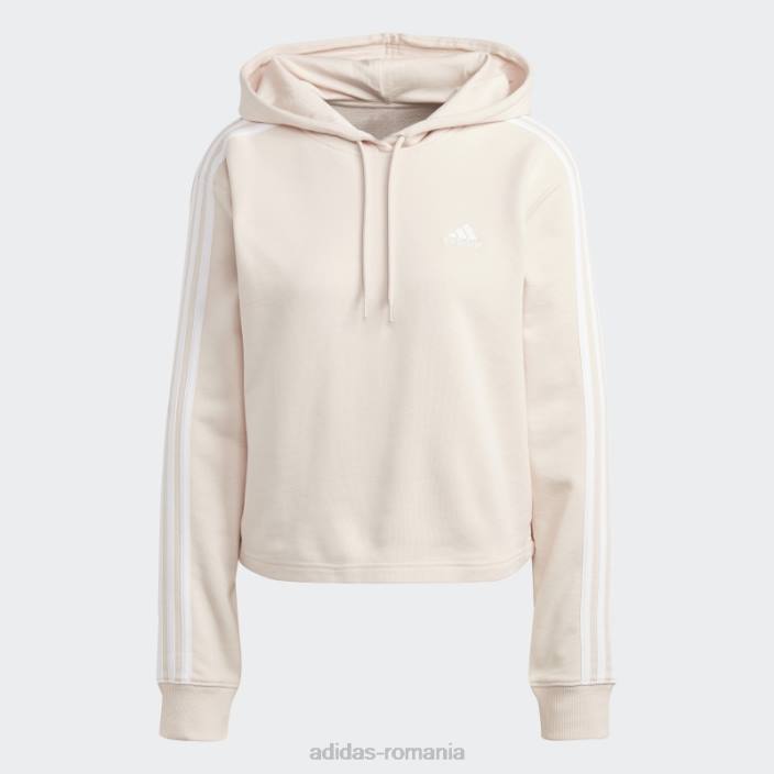 Adidas Quartz essentials hanorac cu 3 dungi French Terry femei cuarț/alb 2JBN9064