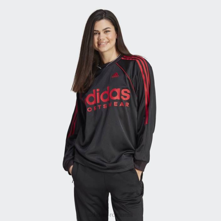 Adidas Top cu mânecă lungă din jacquard, negru femei alb negru 2JBN16982