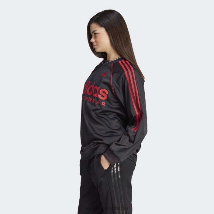 Adidas Top cu mânecă lungă din jacquard, negru femei alb negru 2JBN16982