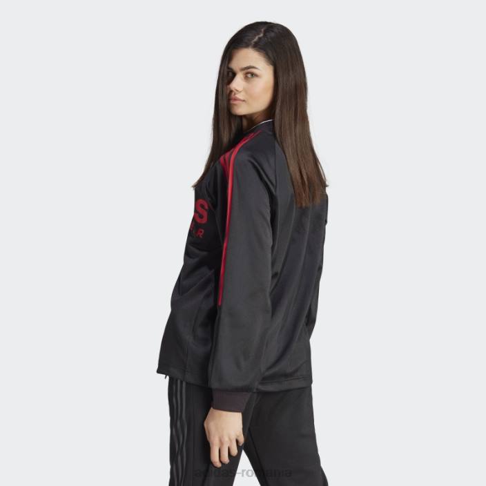 Adidas Top cu mânecă lungă din jacquard, negru femei alb negru 2JBN16982