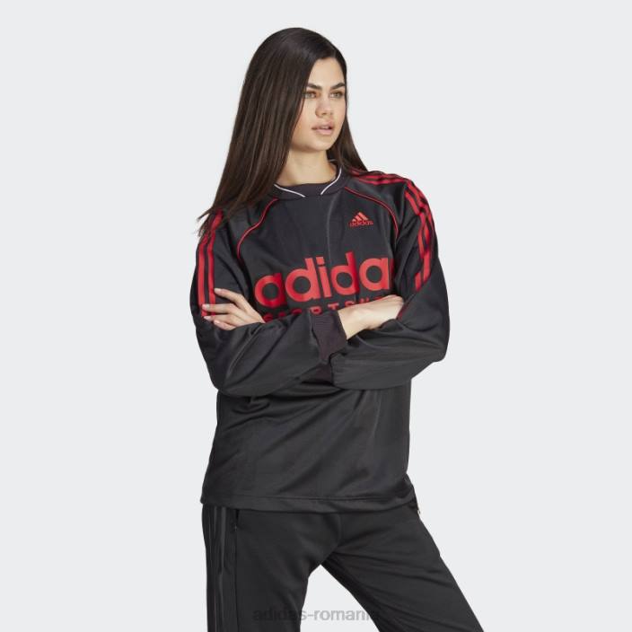 Adidas Top cu mânecă lungă din jacquard, negru femei alb negru 2JBN16982