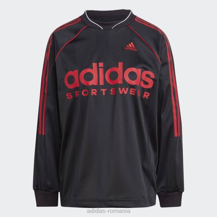 Adidas Top cu mânecă lungă din jacquard, negru femei alb negru 2JBN16982