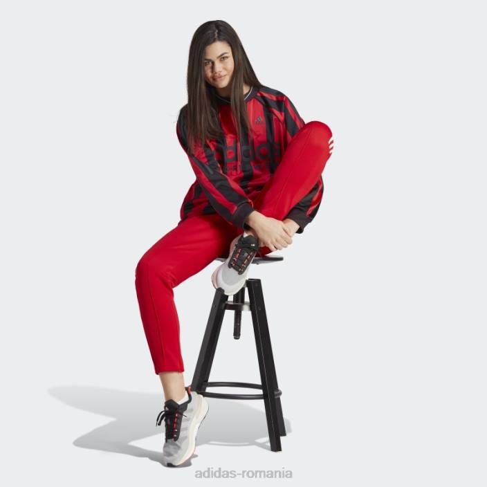 Adidas Top cu mânecă lungă din jacquard, negru femei negru/stacojiu/alb 2JBN16957