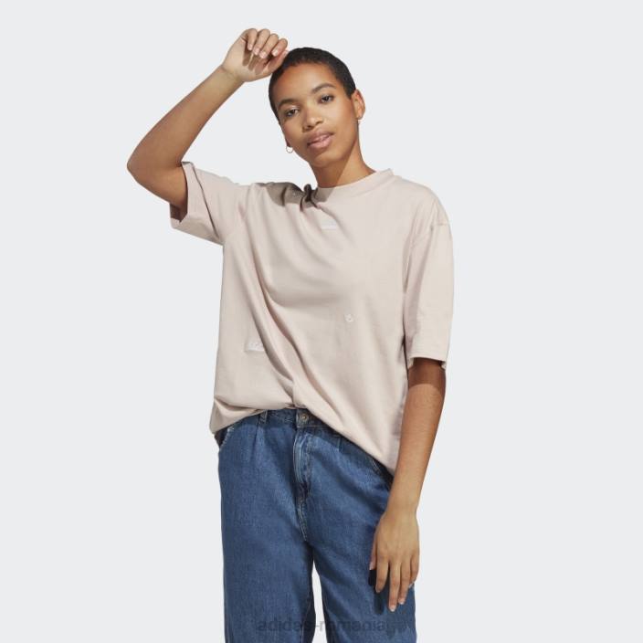Adidas Tricou boyfriend cu cristale vindecătoare inspirate de grafică taupe femei taupe/alb 2JBN9194