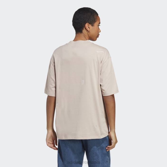 Adidas Tricou boyfriend cu cristale vindecătoare inspirate de grafică taupe femei taupe/alb 2JBN9194