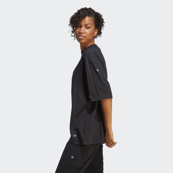Adidas Tricou boyfriend cu cristale vindecătoare, negru inspirat de grafică femei alb negru 2JBN9091