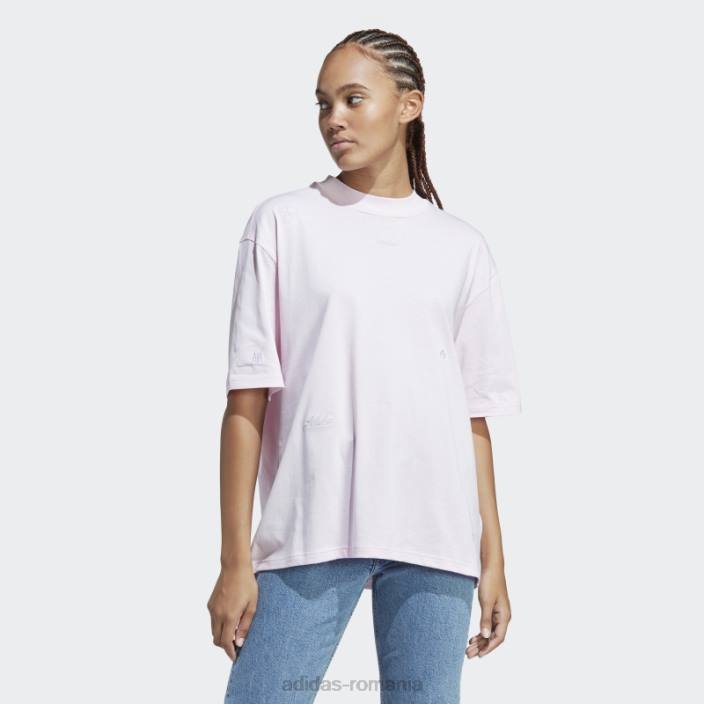 Adidas Tricou boyfriend cu cristale vindecatoare inspirate de grafica roz femei zori roz/argintii 2JBN2402