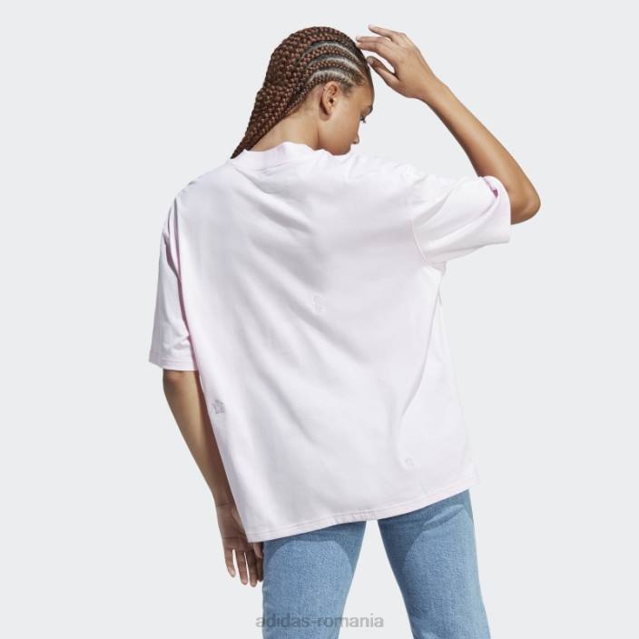 Adidas Tricou boyfriend cu cristale vindecatoare inspirate de grafica roz femei zori roz/argintii 2JBN2402