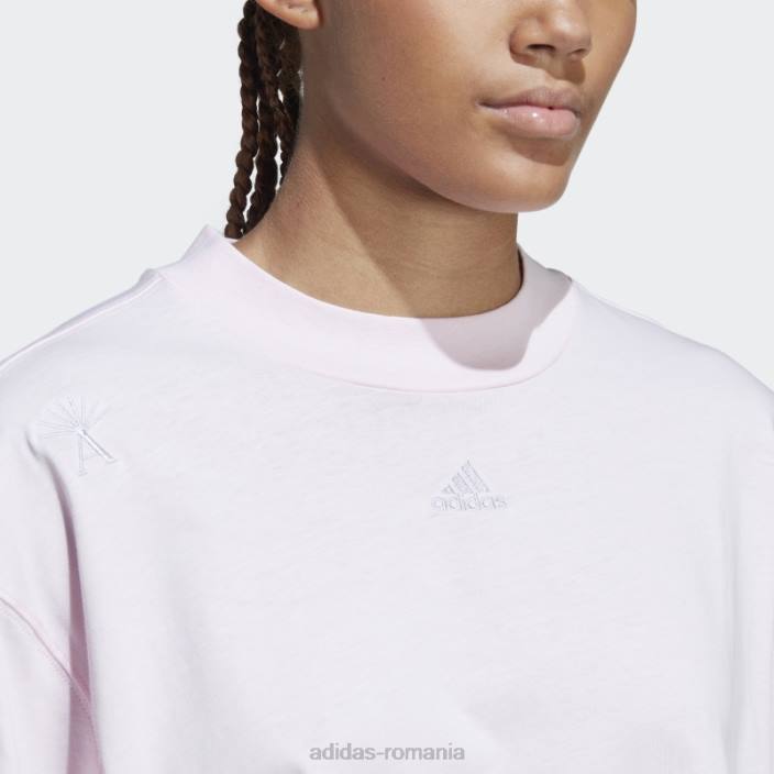 Adidas Tricou boyfriend cu cristale vindecatoare inspirate de grafica roz femei zori roz/argintii 2JBN2402