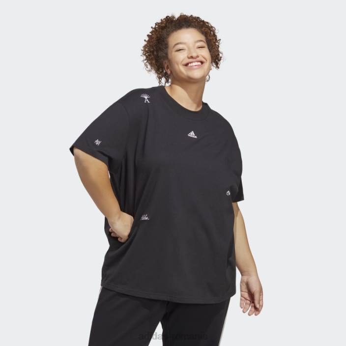 Adidas Tricou boyfriend cu grafică inspirată de cristale vindecătoare (plus mărime) negru adidas femei alb negru 2JBN9156