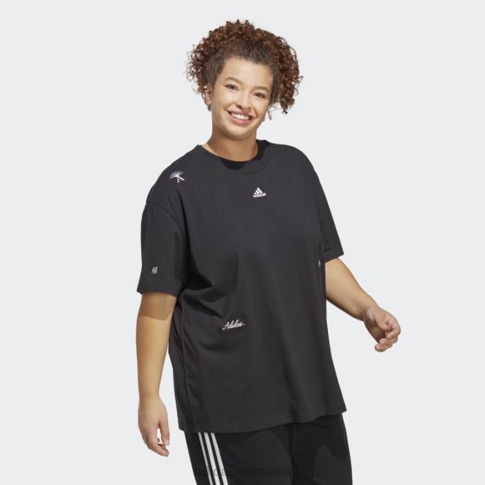 Adidas Tricou boyfriend cu grafică inspirată de cristale vindecătoare (plus mărime) negru adidas femei alb negru 2JBN9156