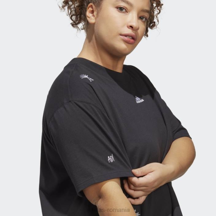 Adidas Tricou boyfriend cu grafică inspirată de cristale vindecătoare (plus mărime) negru adidas femei alb negru 2JBN9156