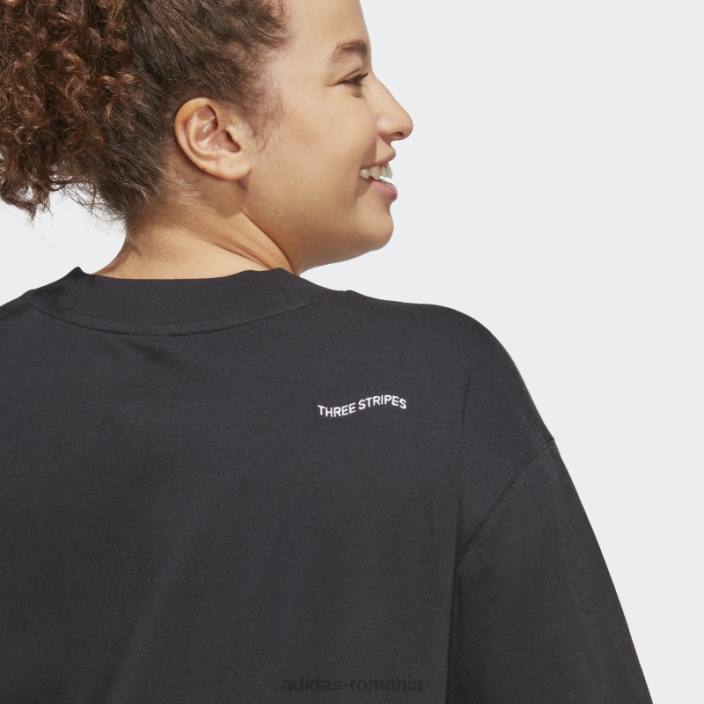 Adidas Tricou boyfriend cu grafică inspirată de cristale vindecătoare (plus mărime) negru adidas femei alb negru 2JBN9156