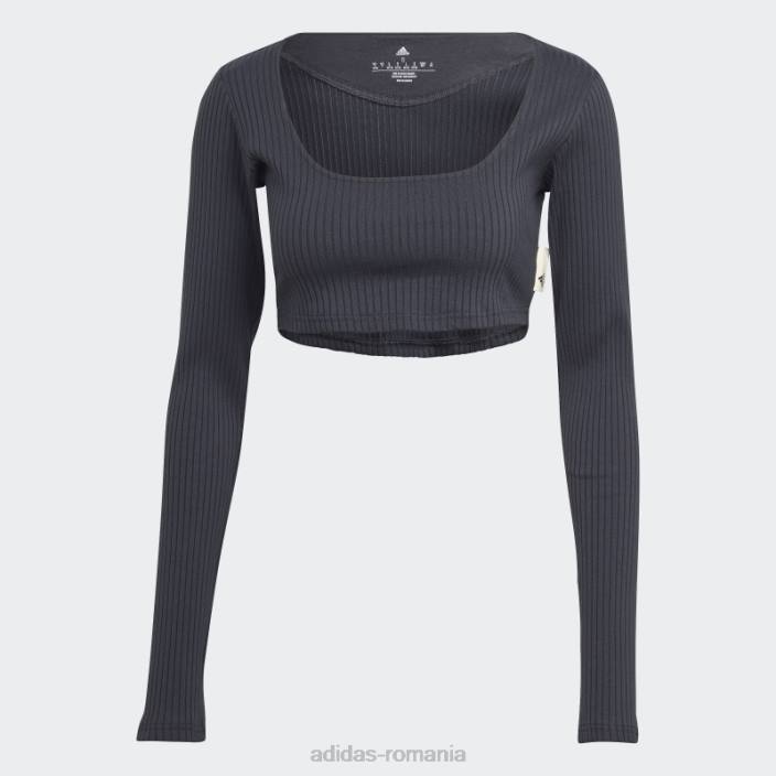 Adidas Tricou cu mânecă lungă decupată din carbon studio lounge femei carbon 2JBN3160