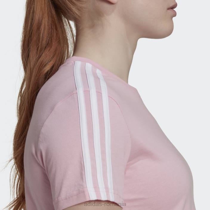 Adidas Tricou decupat cu 3 dungi True Pink essentials femei roz/alb adevărat 2JBN9083