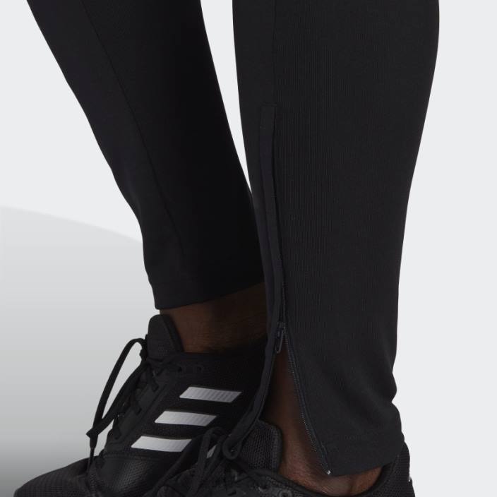 Adidas aeroready sereno cut 3 dungi pantaloni slim conici negri femei alb negru 2JBN9020