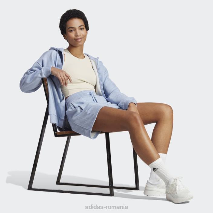 Adidas albastru zori all szn french terry pantaloni scurți fashion femei zori albastre 2JBN9581